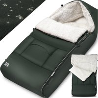 Babyfußsack Grau-Grün gefüttert Kinderwagen geeignet von monzana®