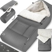 Babyfußsack Grau Kinderwagen geeignet mit Beutel von monzana®