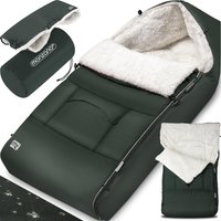 Babyfußsack Grau-Grün Kinderwagen geeignet mit Beutel von monzana®