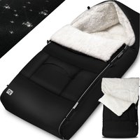 Babyfußsack Schwarz gefüttert Kinderwagen geeignet von monzana®