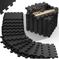 Bodenschutz-/Puzzlematte 18er-Set Schwarz 177x88x1cm von monzana®
