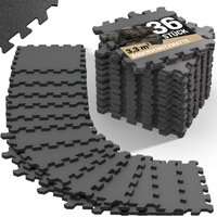 Bodenschutz-/Puzzlematte 36er-Set Grau 180x180x1cm von monzana®