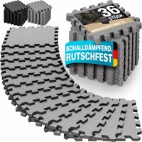 Bodenschutz-/Puzzlematten 36er-Set Grau 175x175x1cm von monzana®