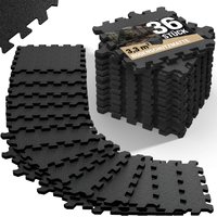 Bodenschutz-/Puzzlematte 36er-Set Schwarz 177x177x1cm von monzana®