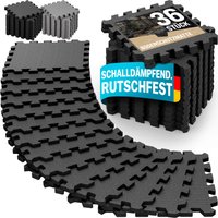 Bodenschutz-/Puzzlematten 36er-Set Schwarz 175x175x1cm von monzana®