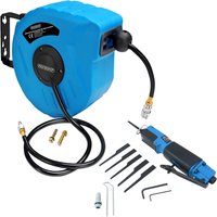 Druckluftschlauch-Aufroller 10m + Drukluft-Karosseriesäge von monzana®