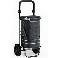 Einkaufstrolley Schwarz Alu 56L 31x24x54cm von monzana®