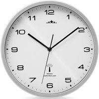 Funkwanduhr Weiß/Silber Ø31cm von monzana®