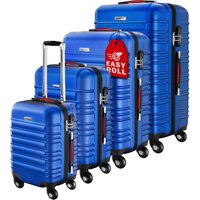 Hartschalenkoffer Set 4tlg Rollen 360º Blau ABS von monzana®