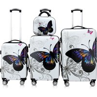 Hartschalenkoffer-Set Butterfly 4-tlg. Polycarbonat von monzana®