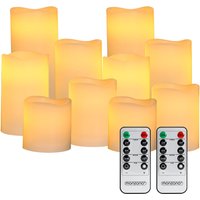 LED Echtwachs Kerzen 10er-Set inkl Fernbedienung von monzana®