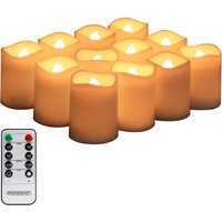LED Echtwachs Kerzen 12er-Set inkl Fernbedienung von monzana®
