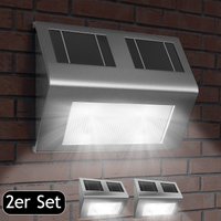 LED Solar-Wandleuchte 2er-Set Edelstahl von monzana®