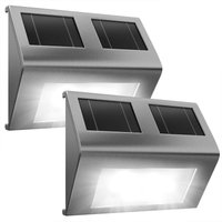 LED Solar-Wandleuchte 2er-Set Edelstahl von monzana®