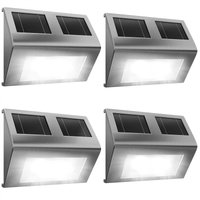 LED Solar-Wandleuchte 4er-Set Edelstahl von monzana®