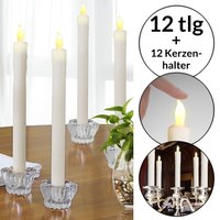 LED Tafelkerzen 12er-Set inkl. Kerzenhalter von monzana®