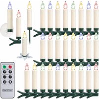 LED Weihnachtsbaumkerzen 30er-Set Bunt Fernbedienung von monzana®