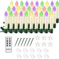 LED Weihnachtsbaumkerzen 30er-Set Bunt Fernbedienung von monzana®