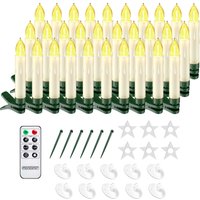 LED Weihnachtsbaumkerzen 30er-Set Warmweiß Fernbedienung von monzana®