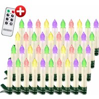 LED Weihnachtsbaumkerzen 40er-Set Bunt Fernbedienung von monzana®