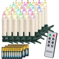 LED Weihnachtsbaumkerzen 40er-Set Mehrfarbig mit Batterien von monzana®