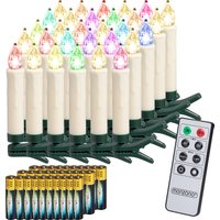 LED Weihnachtsbaumkerzen 40er-Set Mehrfarbig mit Batterien von monzana®