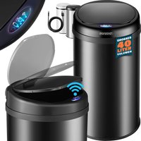 Sensor Mülleimer Schwarz Edelstahl 40L von monzana®