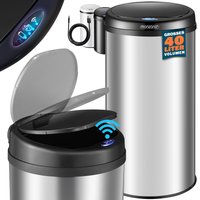 Sensor Mülleimer Silber Edelstahl 40L von monzana®