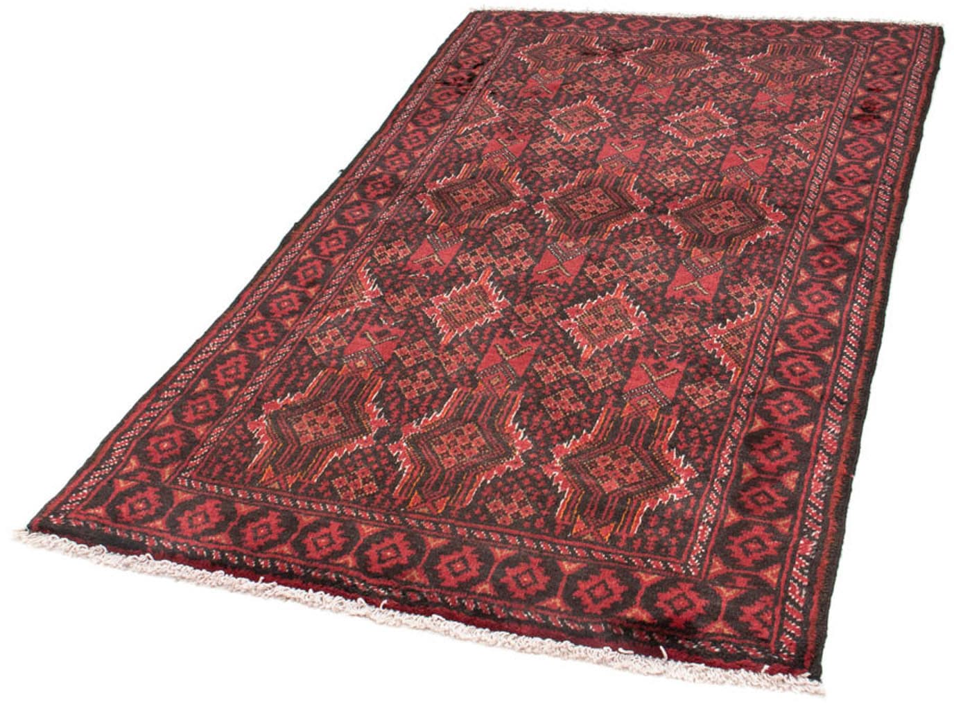 morgenland Hochflor-Läufer »Belutsch Durchgemustert Rosso 182 x 101 cm«, rechteckig von morgenland