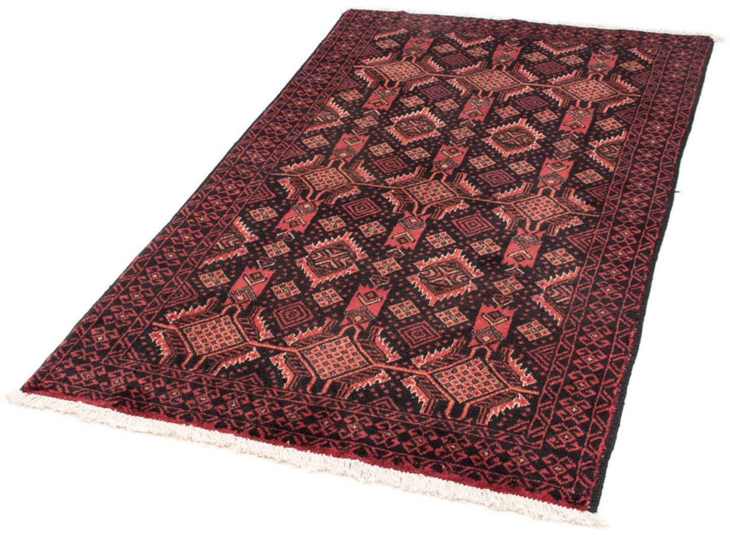 morgenland Hochflor-Läufer »Belutsch Durchgemustert Rosso chiaro 176 x 101 cm«, rechteckig von morgenland