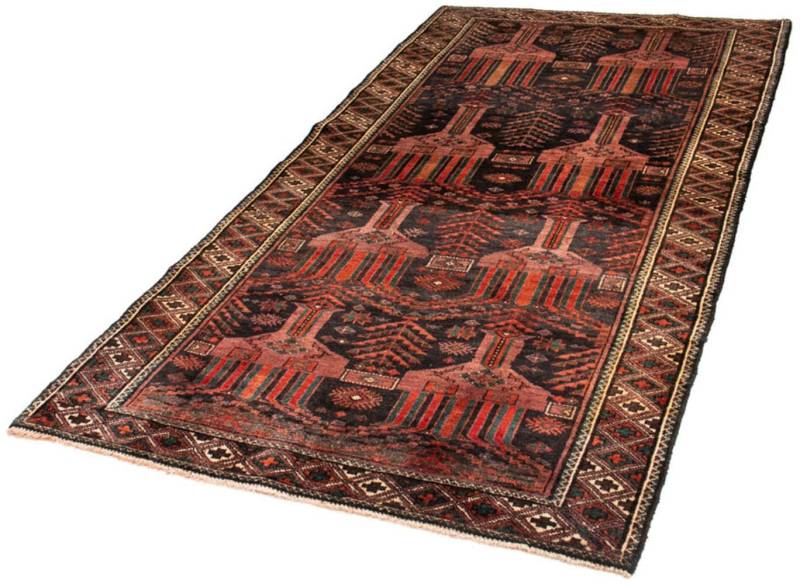 morgenland Hochflor-Läufer »Belutsch Durchgemustert Rosso chiaro 228 x 114 cm«, rechteckig von morgenland