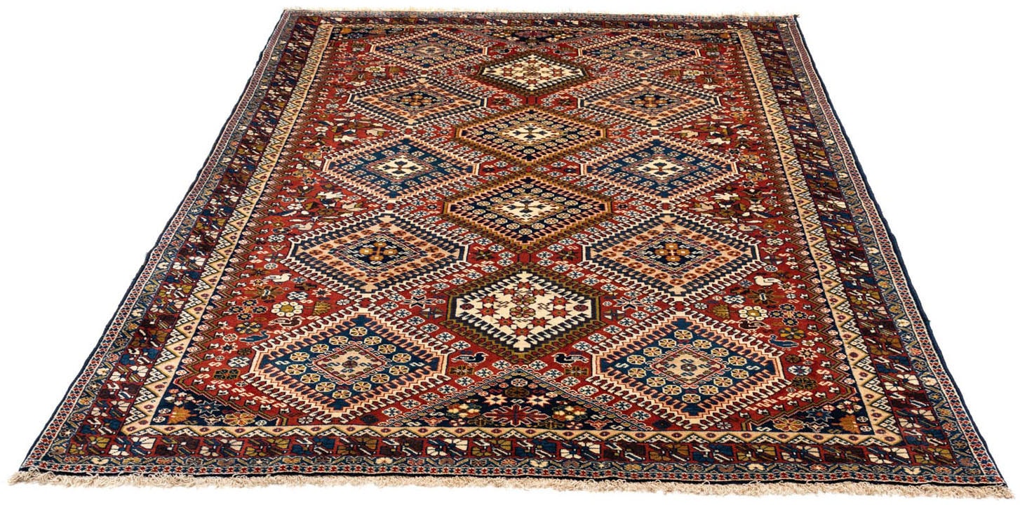 morgenland Hochflor-Läufer »Yalameh Felder Rosso chiaro 186 x 82 cm«, rechteckig von morgenland