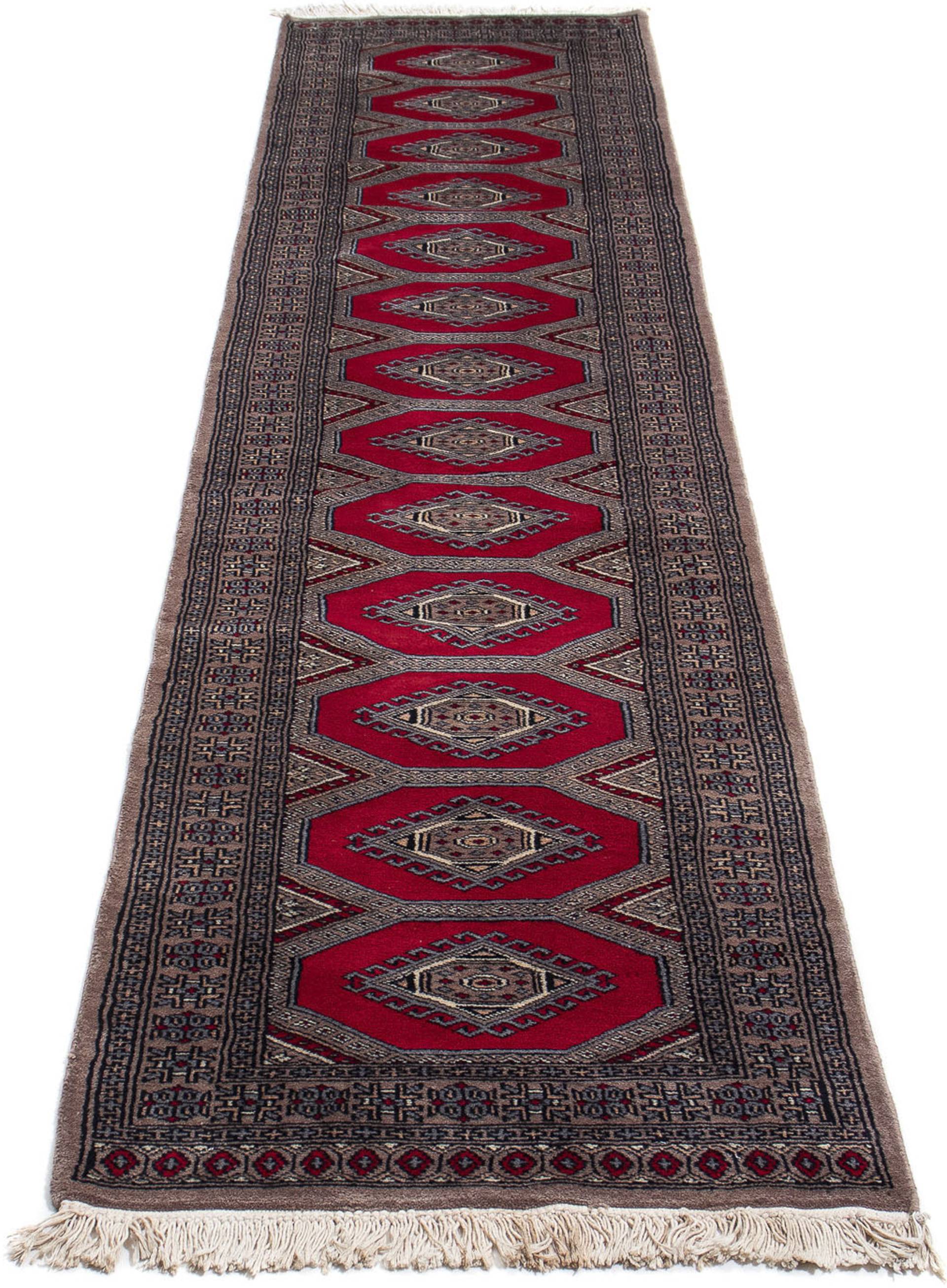 morgenland Orientteppich »Afghan - Buchara - 314 x 62 cm - dunkelrot«, rechteckig von morgenland