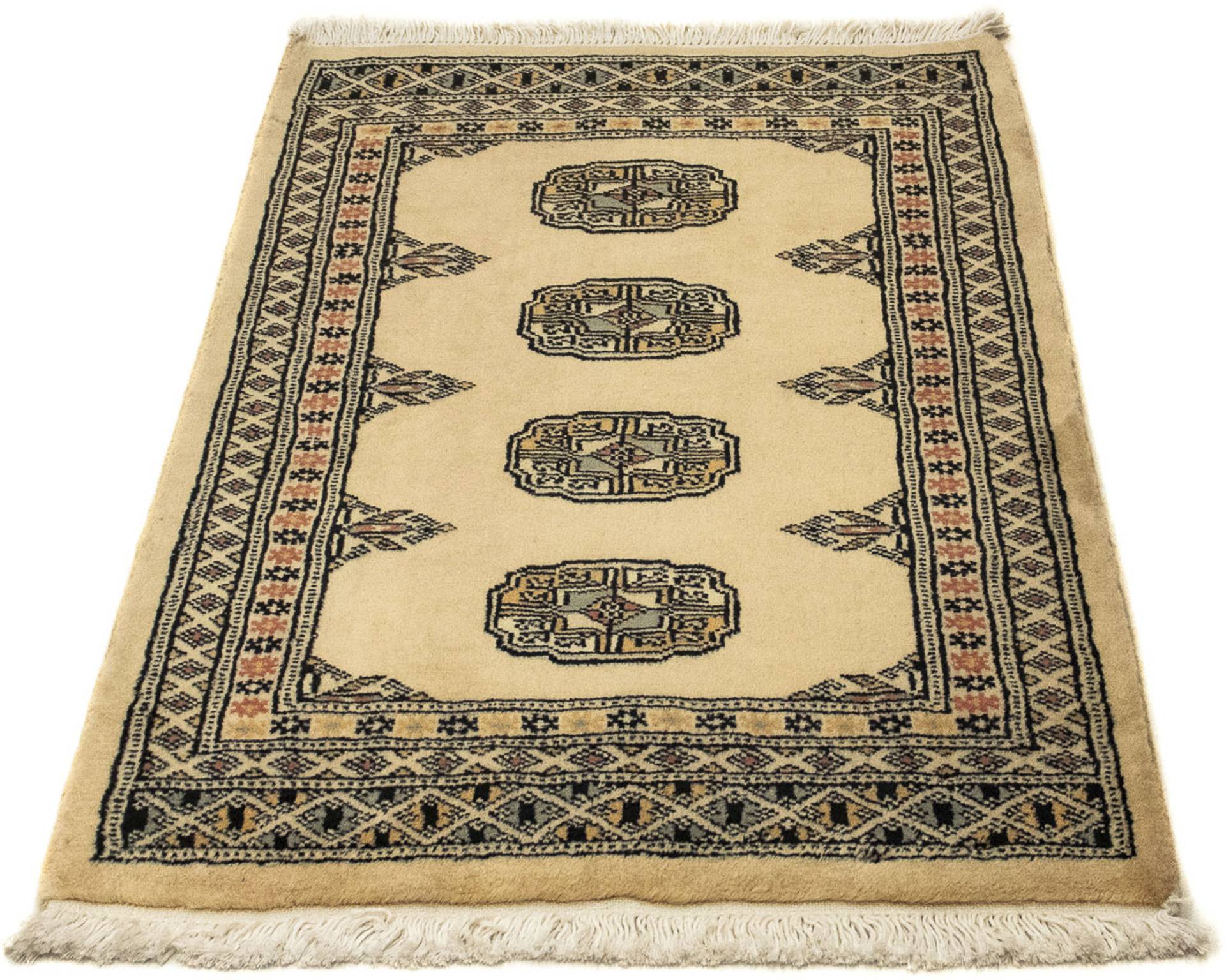 morgenland Orientteppich »Afghan - Buchara - 91 x 65 cm - hellbraun«, rechteckig, Wohnzimmer, Handgeknüpft, Einzelstück mit Zertifikat von morgenland