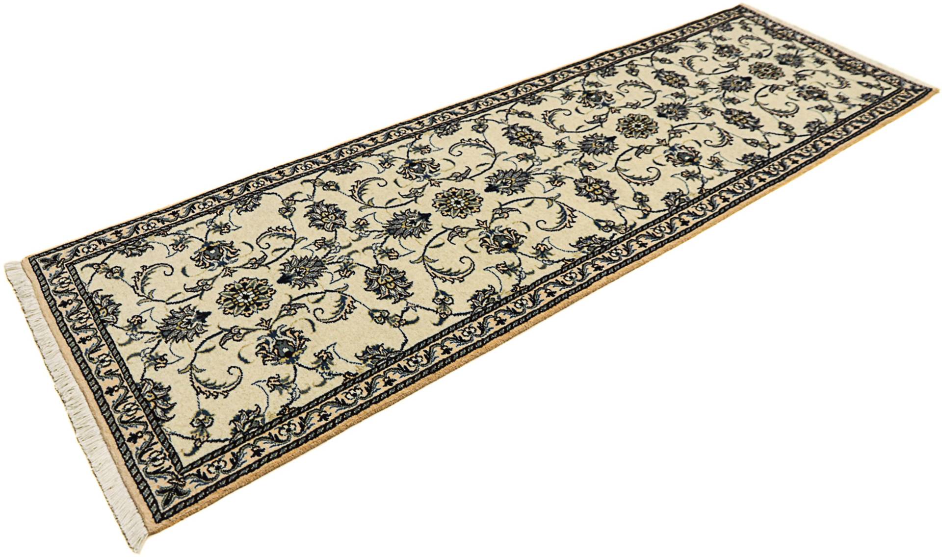 morgenland Orientteppich »Perser - Nain - 253 x 80 cm - beige«, rechteckig, Wohnzimmer, Handgeknüpft, Einzelstück mit Zertifikat von morgenland