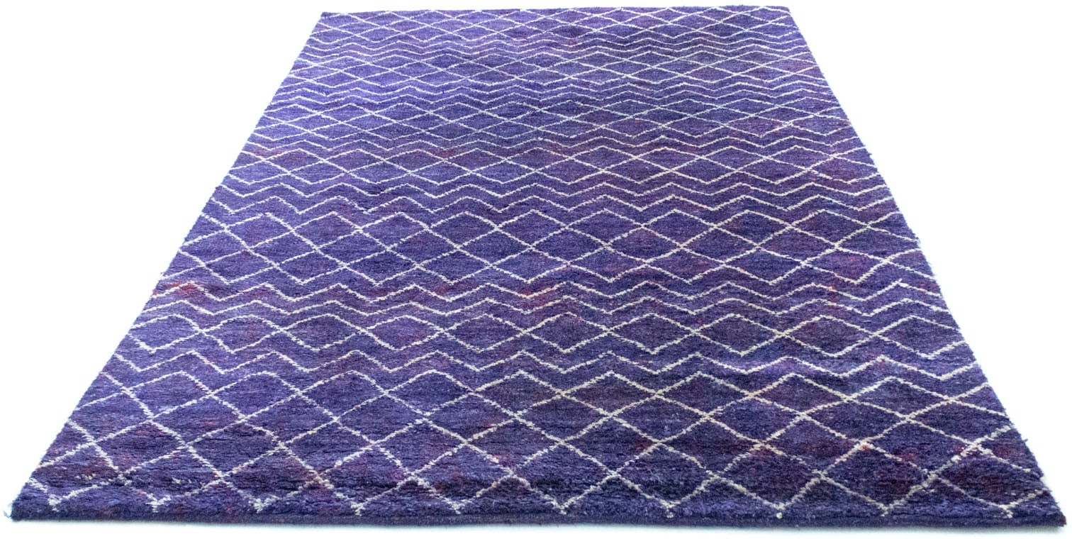morgenland Teppich »Designer Teppich handgeknüpft lila«, rechteckig, 18 mm Höhe, Viskose von morgenland