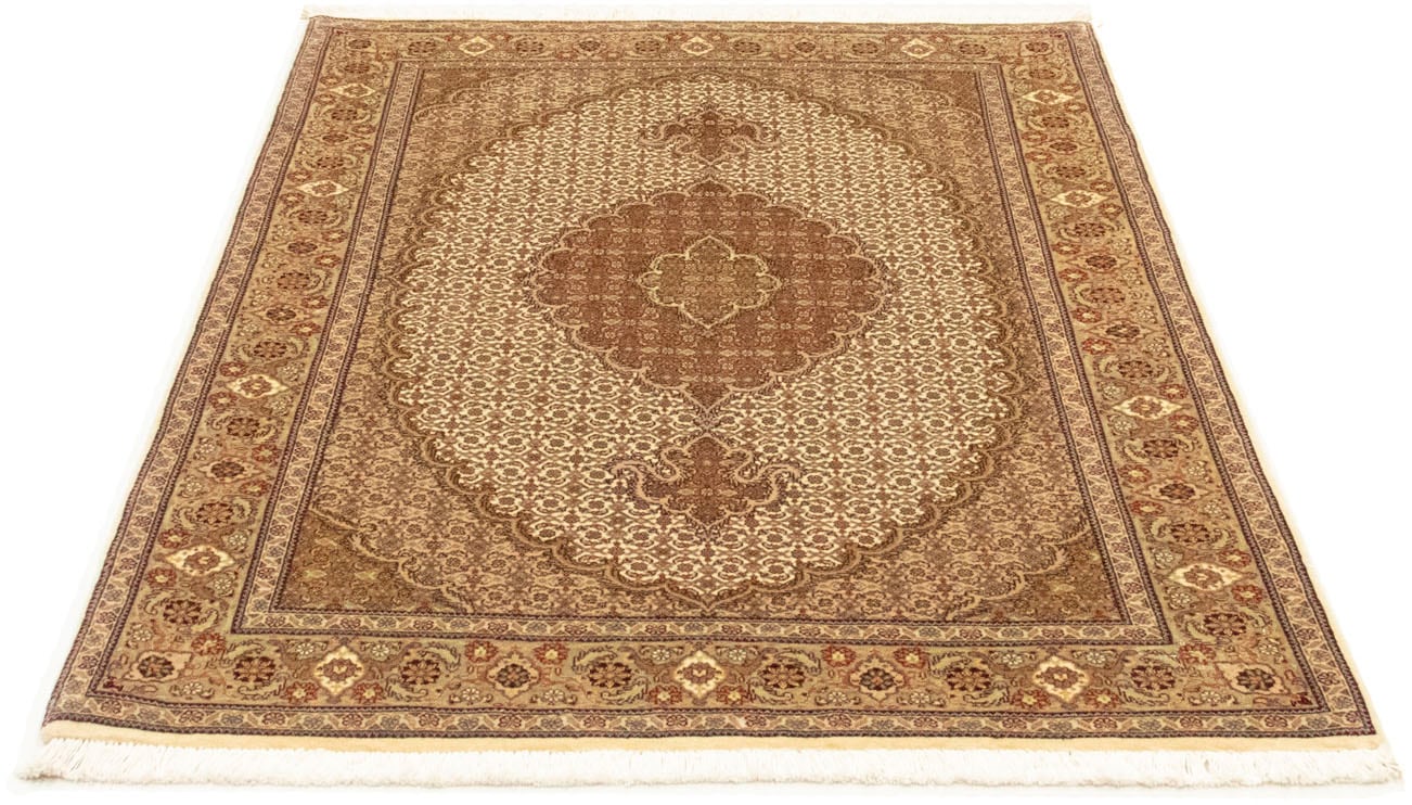 morgenland Teppich »Täbriz 50 Raj Teppich handgeknüpft beige«, rechteckig, 7 mm Höhe, handgeknüpft von morgenland