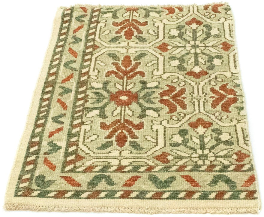 morgenland Wollteppich »Designer Teppich handgeknüpft beige«, rechteckig von morgenland