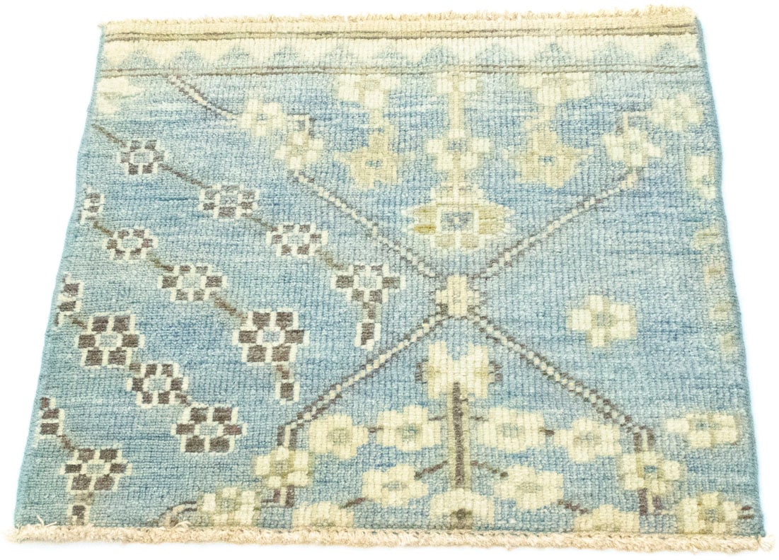 morgenland Wollteppich »Designer Teppich handgeknüpft blau«, rechteckig von morgenland