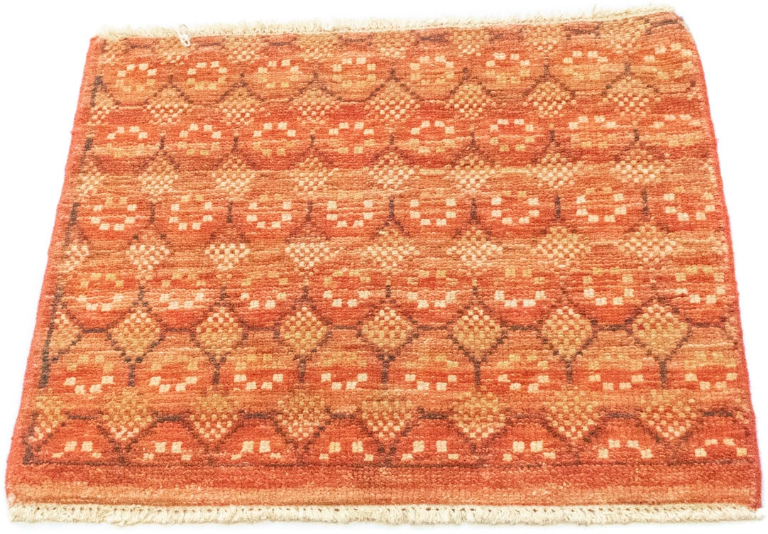 morgenland Wollteppich »Designer Teppich handgeknüpft orange«, quadratisch, handgeknüpft von morgenland