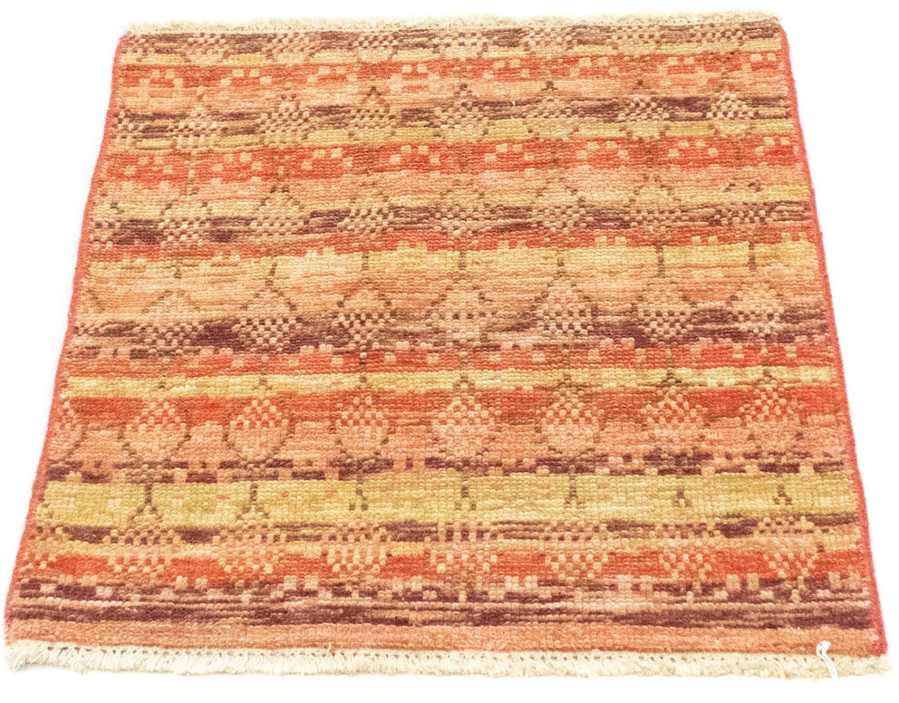 morgenland Wollteppich »Designer Teppich handgeknüpft orange«, quadratisch von morgenland