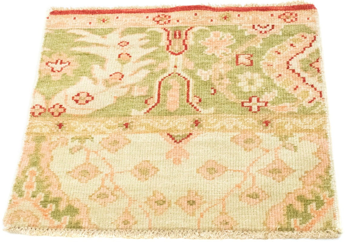 morgenland Wollteppich »Designer Teppich handgeknüpft rosa«, quadratisch von morgenland