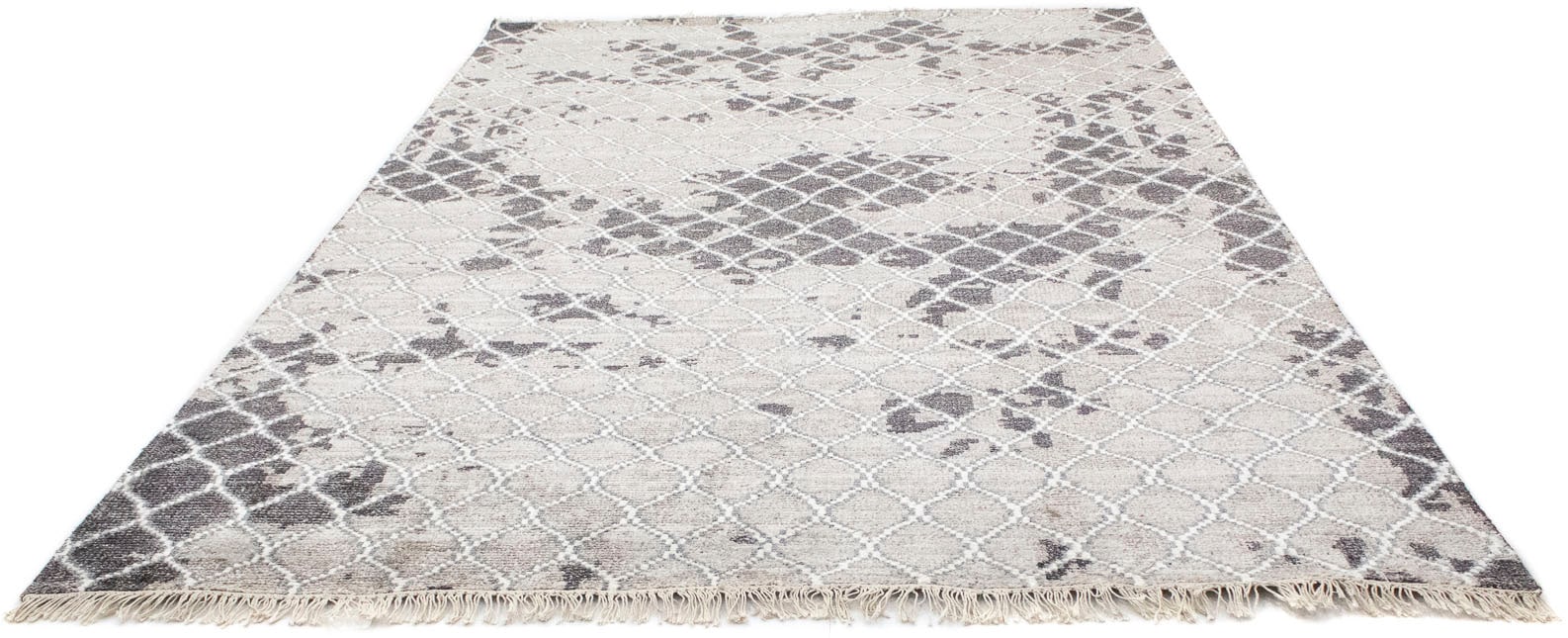 morgenland Wollteppich »Designer Teppich handgeknüpft silber«, rechteckig von morgenland