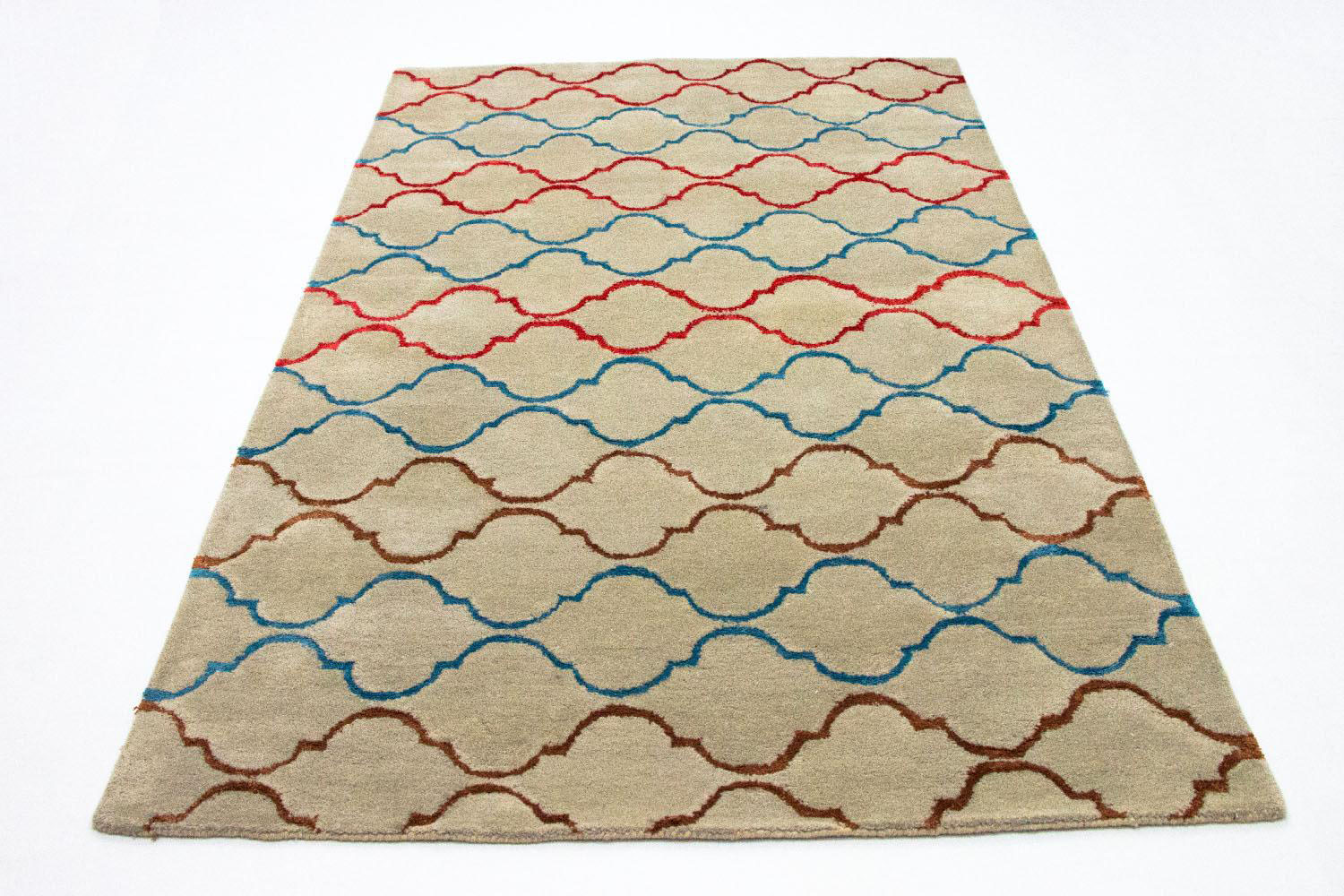 morgenland Wollteppich »Designer Teppich handgetuftet beige«, rechteckig von morgenland