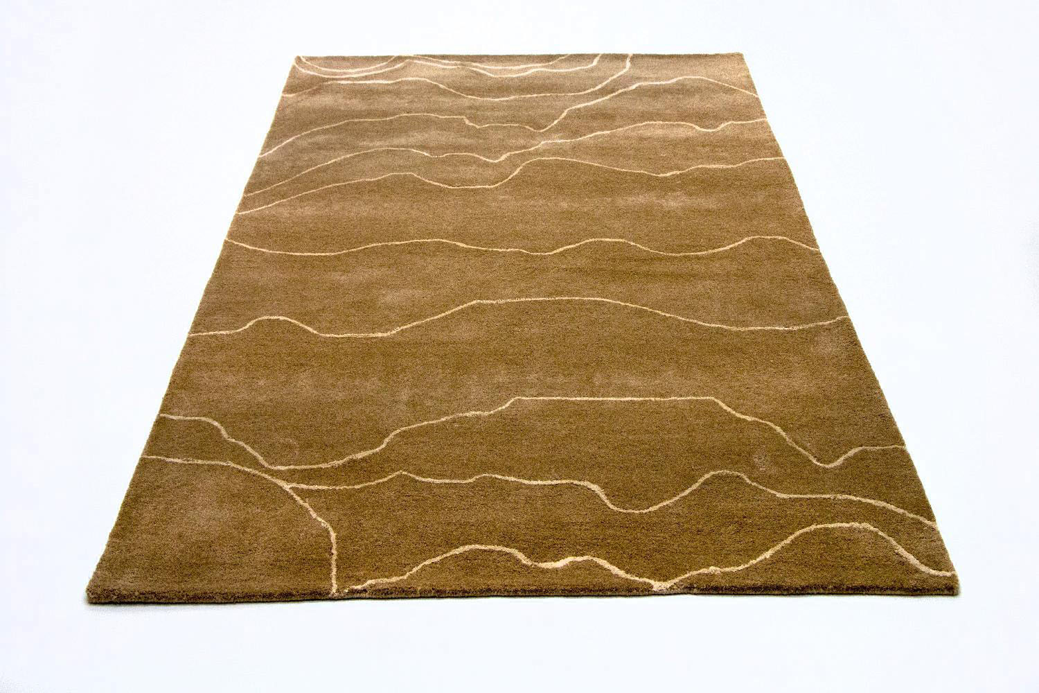 morgenland Wollteppich »Designer Teppich handgetuftet braun«, rechteckig von morgenland