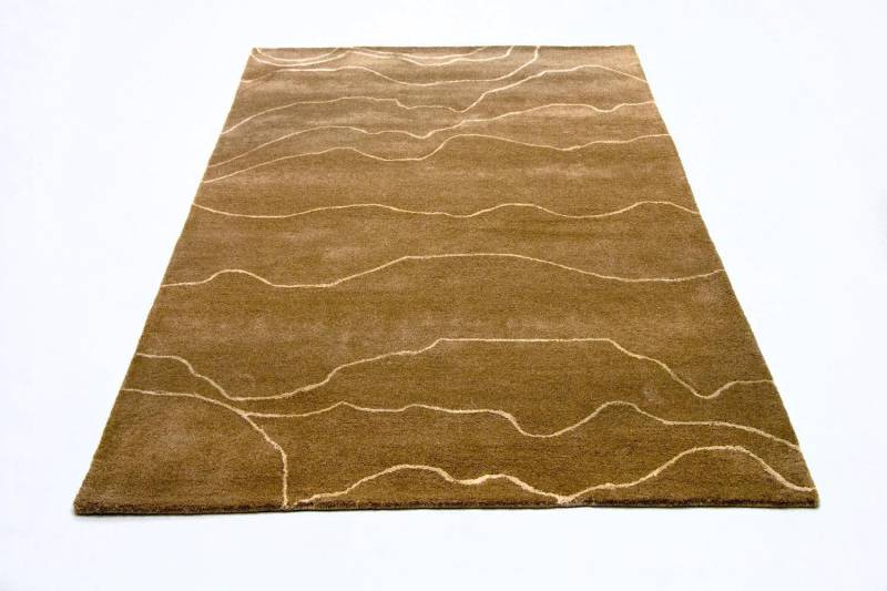 morgenland Wollteppich »Designer Teppich handgetuftet braun«, rechteckig von morgenland