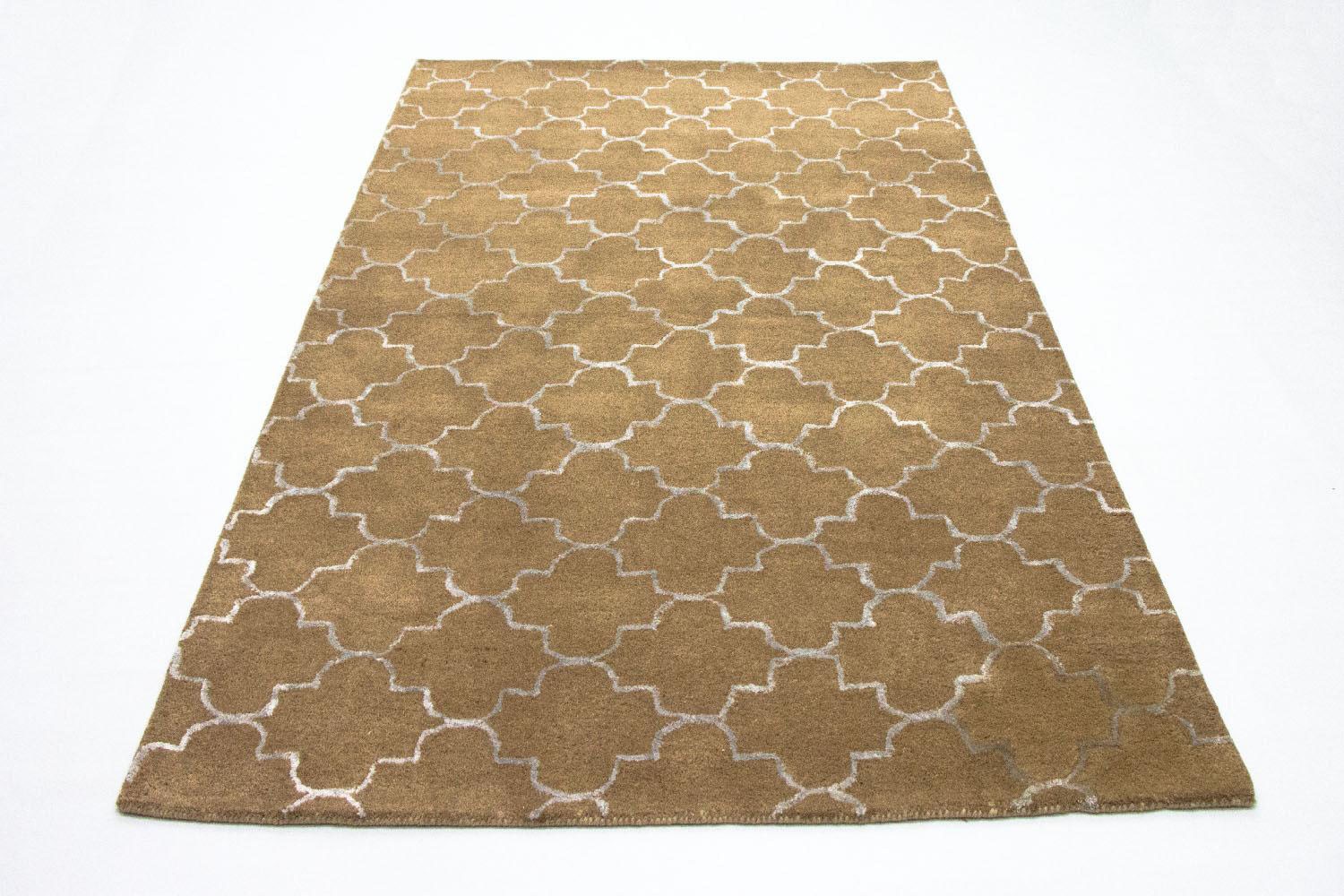 morgenland Wollteppich »Designer Teppich handgetuftet gold«, rechteckig von morgenland