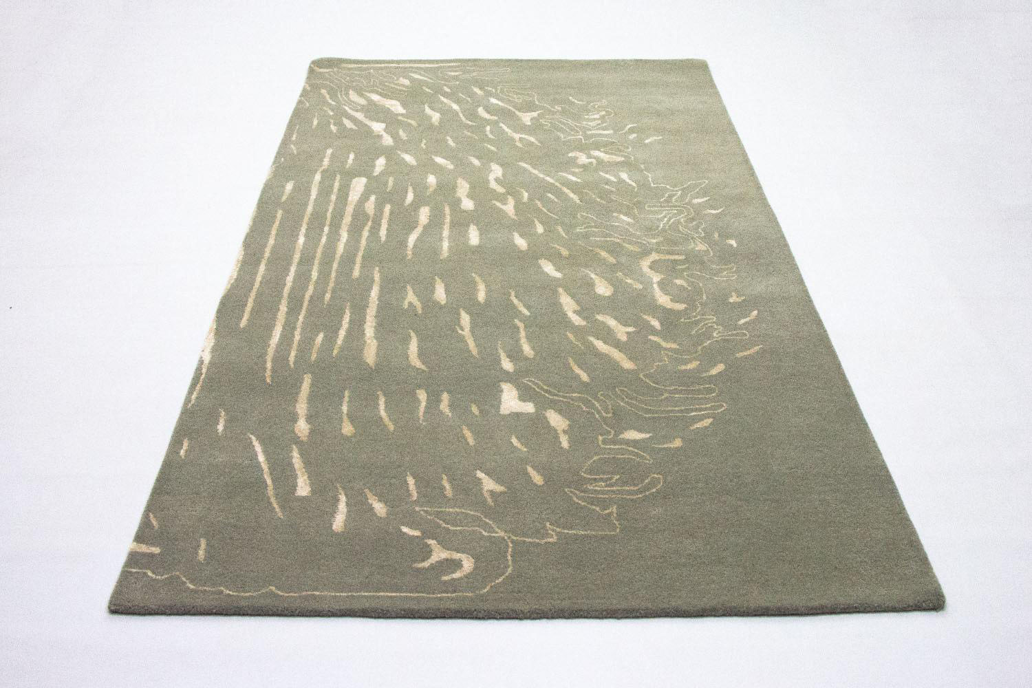 morgenland Wollteppich »Designer Teppich handgetuftet grün«, rechteckig von morgenland