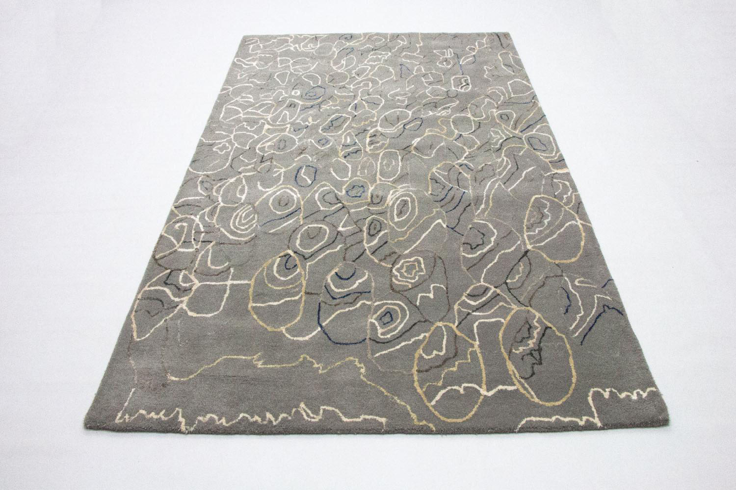morgenland Wollteppich »Designer Teppich handgetuftet silber«, rechteckig von morgenland