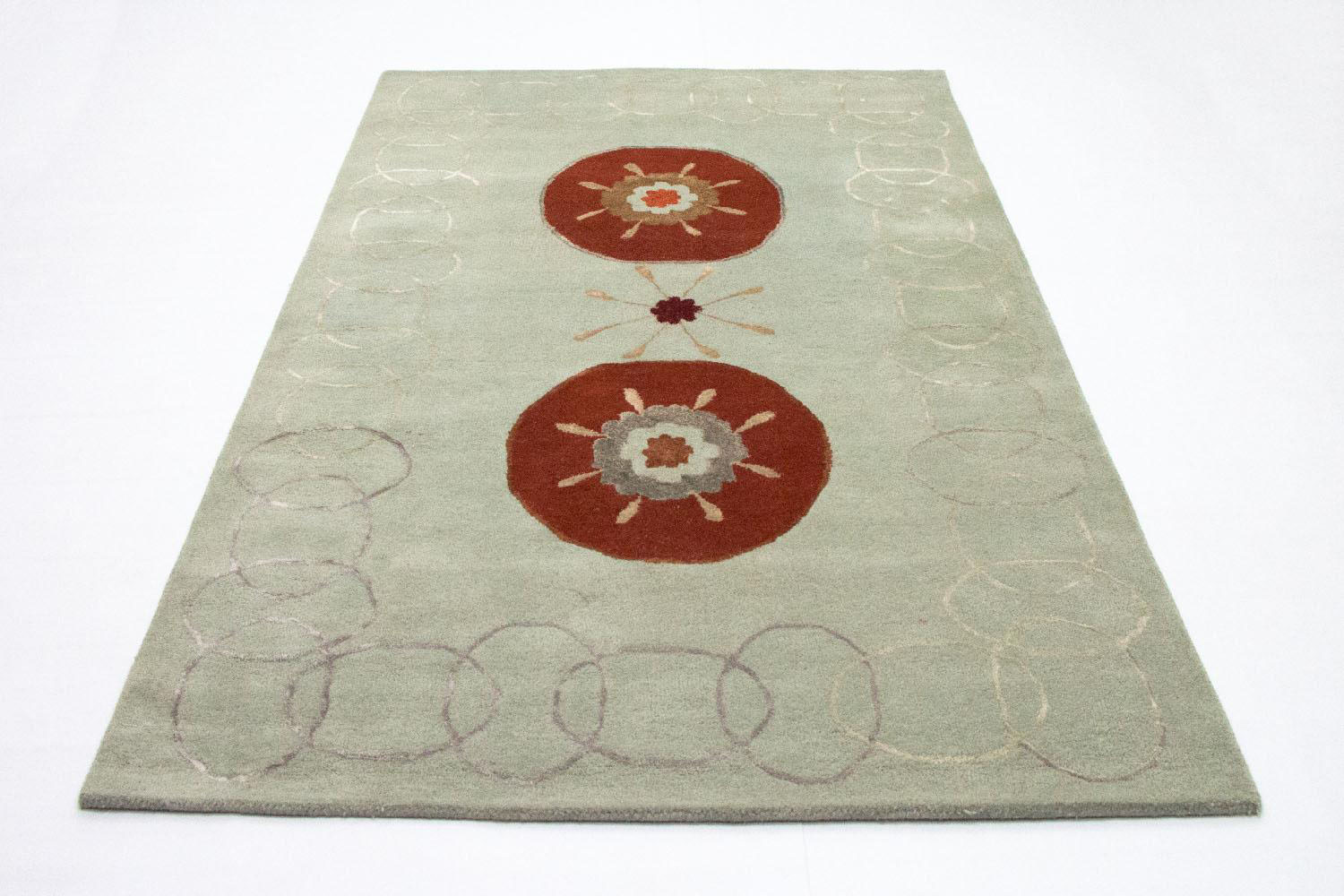 morgenland Wollteppich »Designer Teppich handgetuftet silber«, rechteckig von morgenland